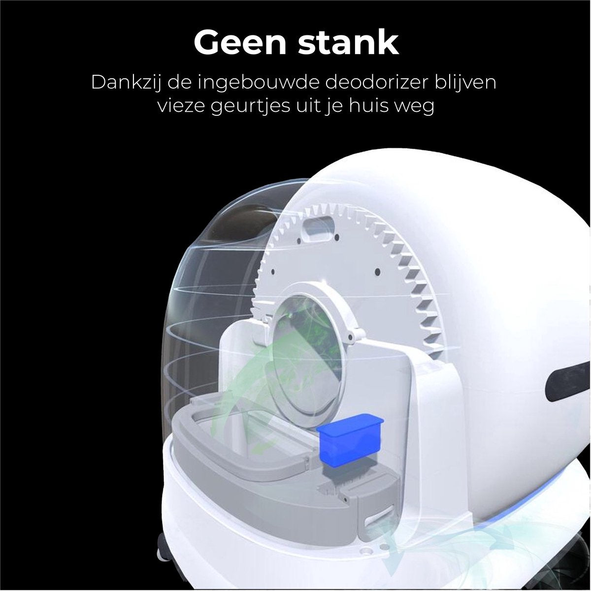 Automatische Kattenbak Met Camera - Zelfreinigende Kattenbak - Inclusief App - Met kattenbakmat en 3 rollen opvangzakjes - 82L XXL- Zedar K1200+