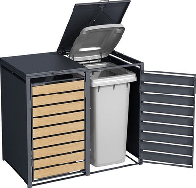 Stijlvolle Container ombouw - Containerberging voor 2 of 3 afvalbakken