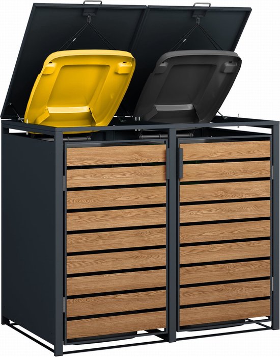 Stijlvolle Container ombouw - Containerberging voor 2 of 3 afvalbakken