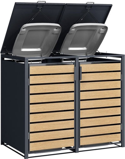 Stijlvolle Container ombouw - Containerberging voor 2 of 3 afvalbakken