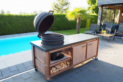 Big green egg outdoor kitchen