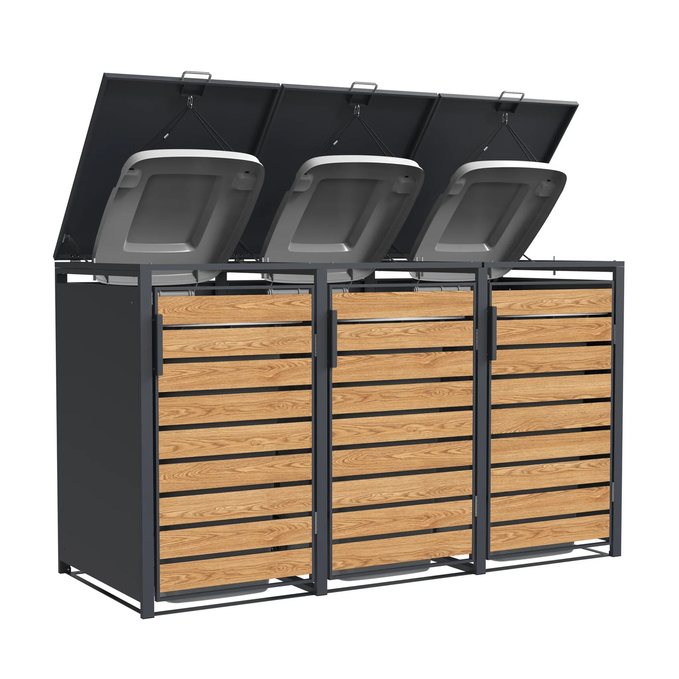 Stijlvolle Container ombouw - Containerberging voor 2 of 3 afvalbakken