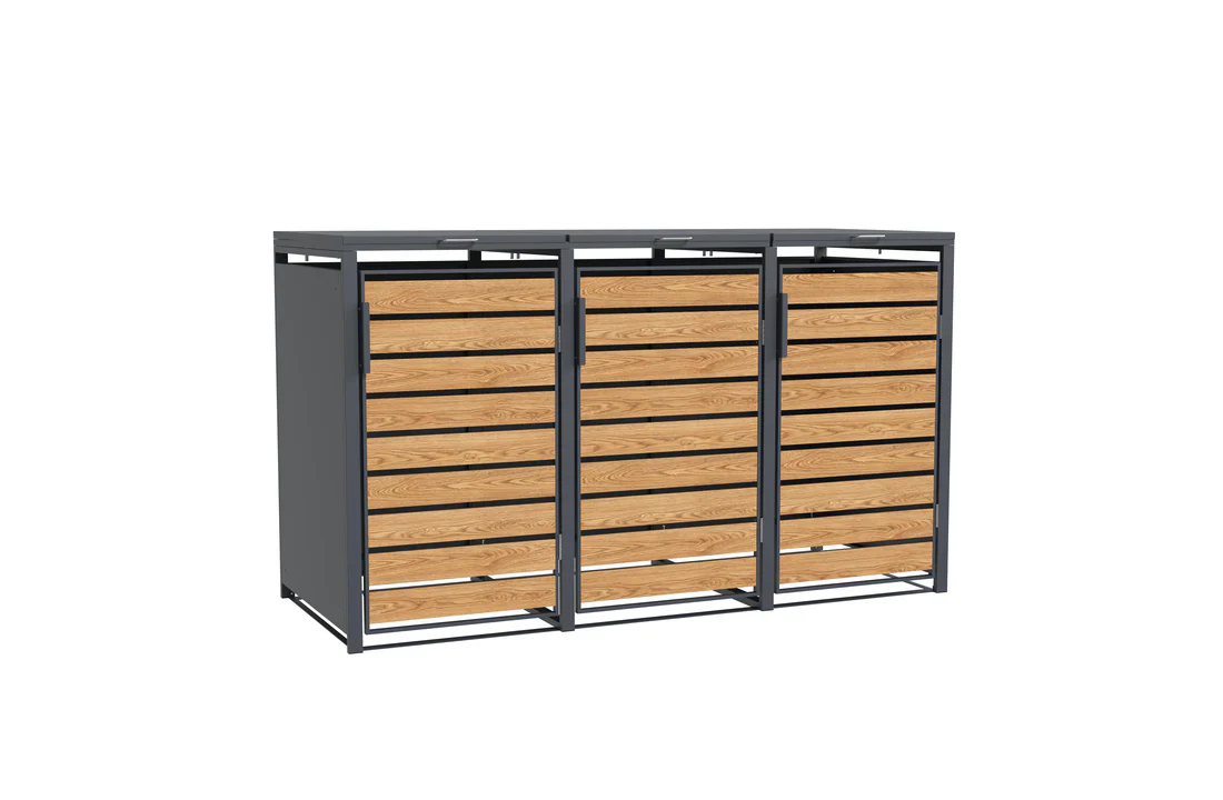 Stijlvolle Container ombouw - Containerberging voor 2 of 3 afvalbakken