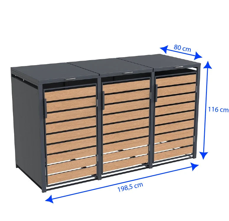 Stijlvolle Container ombouw - Containerberging voor 2 of 3 afvalbakken
